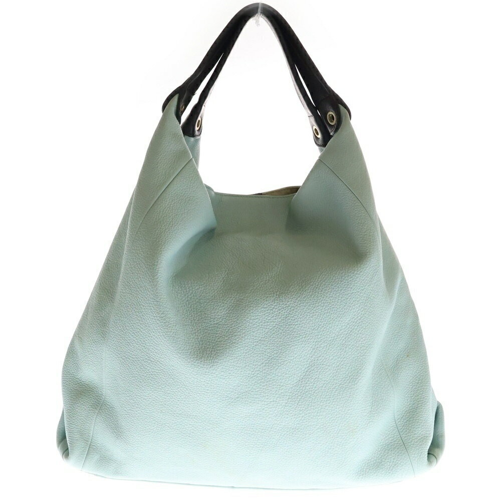 Furla Hand Leather Heart Bag Blue Tote Charm Brown
